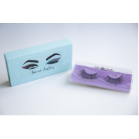 Eyelash storage box - Light blue glitter - 15239